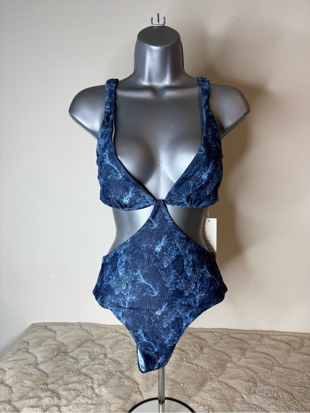Women’s Navy Marble One-Piece Swimsuit
